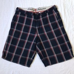Tommy Bahama Plaid Flat Front 10" Shorts Size 33